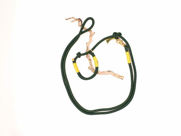RETRIEVERLEINE. EINFACH VERSTELLBAR. DOPPELT GELEGTES HALSBAND. MIT ENDKAPPEN  (CREATE YOUR OWN – IN VIELEN FARBKOMBINATIONEN MÖGLICH)