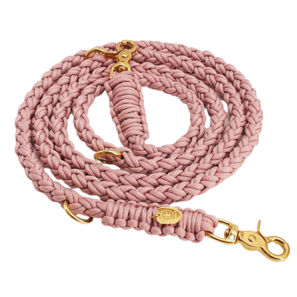 ‘RIBBED LYS SOFT’ ROSÉ  (3-FACH VERSTELLBARE LEINE)